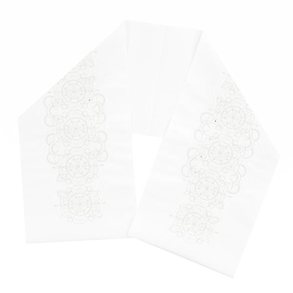 半衿 振袖 成人式 留袖 黒留袖 訪問着 刺繍 白地 銀糸 礼装用 塩瀬 レース刺繍風 ヨーロッパ文...