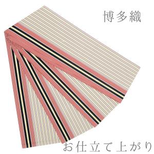 半幅帯 博多織 長尺 浴衣帯 博多帯 正絹 浴衣 白地 紫 青 黄色 五献上