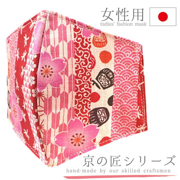 マスク 布マスク 京都の職人が作ったマスク 日本製 綿 立体型マスク 繰り返し 洗える 4層 柄 平...