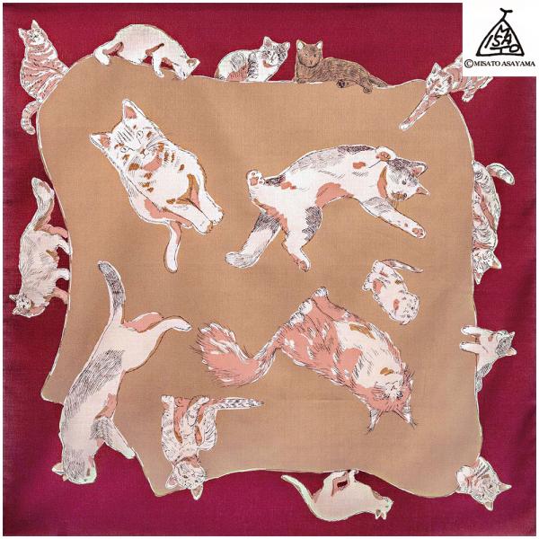 風呂敷 日本製 97cm幅 二四巾 綿100％ MISATO ASAYAMA 浅山美里 CATS 猫...