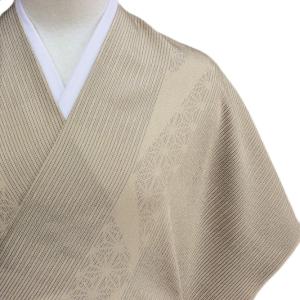 塩沢お召し 柿渋染 本しぼ絣 伝統工芸品 白新染織