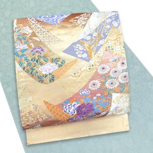 在庫処分 袋帯 美しいキモノ掲載柄  正絹 唐織 金糸