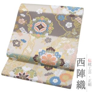 袋帯 西陣織 大光 正絹 唐織 金 花 桜 牡丹 菊 流水 扇 和柄 おしゃれ