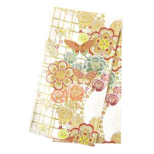 正絹袋帯 唐織 天平唐花文錦紋様 まほろば 新品未使用 未使用 佐賀錦 唐花 鳳凰 袋帯 正絹 金糸 ゴールド オレンジ