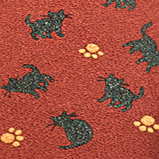 半衿 ちりめん 縮緬 臙脂 黒 猫 ネコ ねこ 足跡 ハロウィン お洒落着用 カジュアル 街着 小紋...