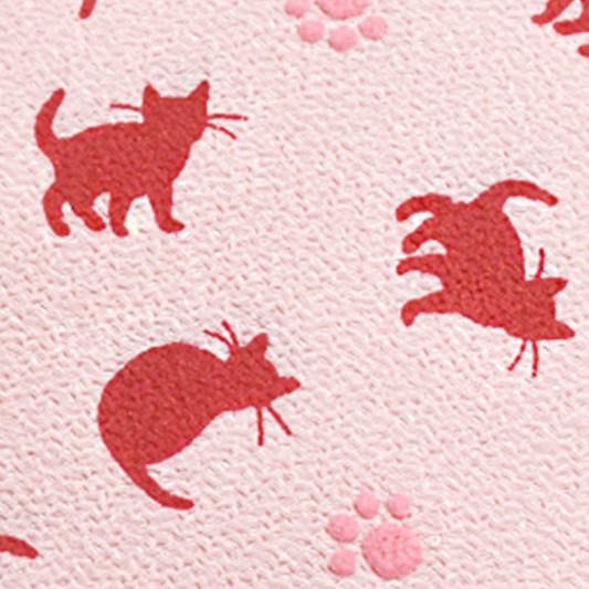 半衿 ちりめん 縮緬 ピンク 赤 猫 ネコ ねこ 足跡 ハロウィン お洒落着用 カジュアル 街着 小...