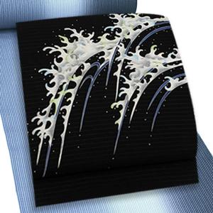 袋帯 中古 正絹 カジュアル 仕立て上がり 全通 野蚕糸 野蚕紬  