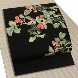 名古屋帯 カジュアル 十日町友禅 秀美 未仕立て 反物 藤の花 九寸