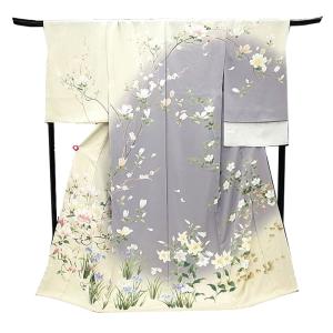 訪問着 正絹 未仕立て 秀美 手描友禅 桜に山吹 優美な訪問着 入学式