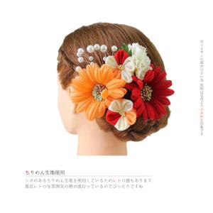 髪飾り 成人式 赤 振袖 袴 花 浴衣 夏祭り...の詳細画像2