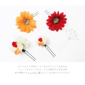 髪飾り 成人式 赤 振袖 袴 花 浴衣 夏祭り...の詳細画像3