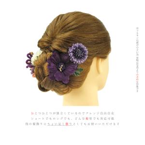 髪飾り 成人式 つまみ細工 振袖 袴 花 3点...の詳細画像2