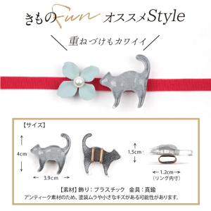 黒猫 帯留め 帯どめ 帯飾り アクセサリー ネ...の詳細画像2