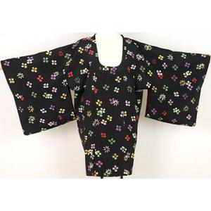 【送料無料】和装コート★道行コート★正絹★レトロ調　花柄　A4567【美品】