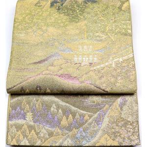 伝統工芸士 寺井一雄氏作 西陣織袋帯 正絹 京めぐり Mサイズ F3784 美品 レディース オール...