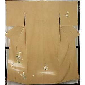 平和屋着物●訪問着　本場大島紬　雲取り遠山草花文　やまと誂製　正絹　逸品　CABD7486ut 平和屋着物○訪問着 本場大島紬 雲取り遠山草花文 やまと誂製 正絹