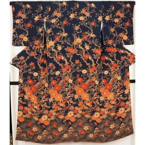 平和屋着物▽上質な小紋　単衣　舞花文　正絹　逸品　AABG8820jh 平和屋着物□上質な小紋 舞花文 蛍暈し 正絹 逸品 DABD6054du : 平和屋