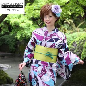 アワムラサキ 桜華に花火 百花繚乱☆新品 高級生地 大人 浴衣セット 3