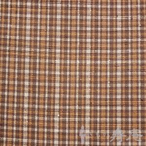 米沢紬着尺 紅花紬 反物 茶 オレンジ 白 チ...の詳細画像4