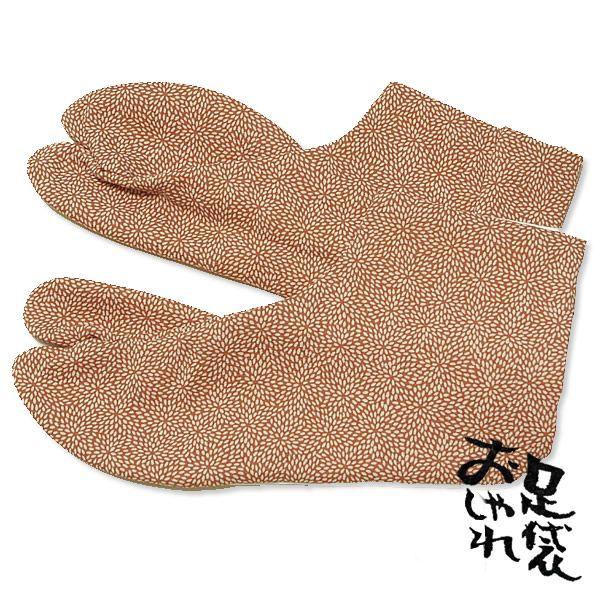 （Prices down）女性用柄足袋 むじな菊 茶 21.5cmから24.5cmまで全7サイズ（T...