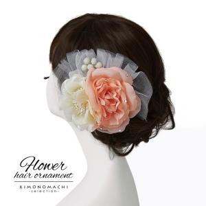 髪飾り「ピンク×ホワイト 花とレース」