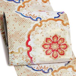 Prices down4）振袖 帯 振袖用袋帯「朱色地 山道文に菊」となみ織物