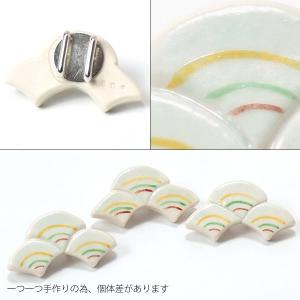 (Prices down2)陶器 帯留め「白色...の詳細画像1