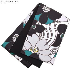 半幅帯 単品 帯 百華(MOMOKA)「ダークグリーン 菱幾何学」日本製 半巾
