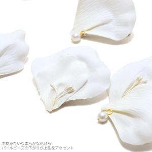 髪飾り クリップセット「白色系花びら」浴衣 着...の詳細画像3