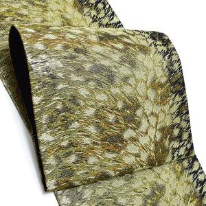 Prices down4）振袖 袋帯「シルバー ゆらぎ縞」 未仕立て 正絹帯 振袖