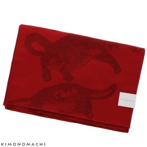 京都きもの町オリジナル 浴衣帯単品「レッド　猫」
