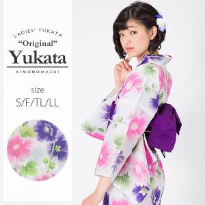 浴衣単品「パープルタチアオイ」