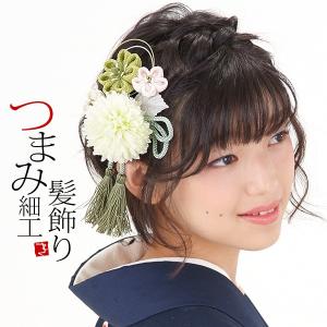 Prices down3）七五三 髪飾り つまみ細工 お花 鳥 髪飾り「赤x橙