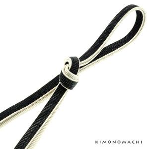 正絹 三分紐「三分紐　黒×白」 帯締め 洒落小物 組紐＜H＞