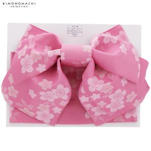 新品☆薄紫の着物に薄いピンクの作り帯 浴衣 帯 大人用 結び帯単品「薄ピンク 桜」 作り帯 付け帯 浴衣帯