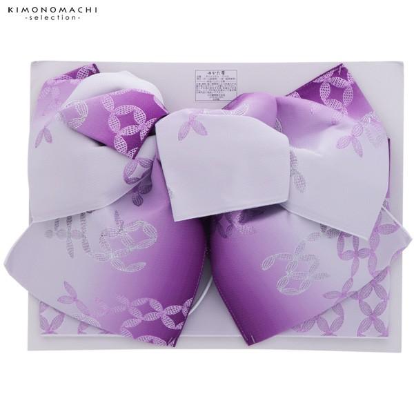 浴衣 帯 大人用 結び帯単品「紫色ぼかし　七宝」 作り帯 浴衣帯ss2406ohs10 付け帯