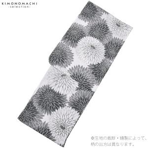 浴衣 レディース 単品「黒グレー丸菊」綿 綿浴...の詳細画像3