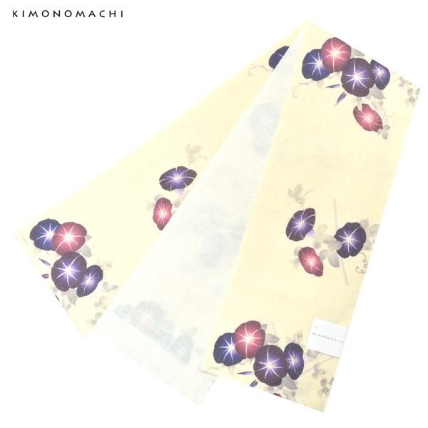 （Prices down2）浴衣 帯 麻 半幅帯「オフホワイト　朝顔」 浴衣帯 夏帯 半巾帯ss25...