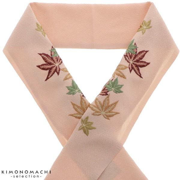 （Prices down3）刺繍 半衿「洗柿色　楓」 半襟 洒落半衿 刺繍衿ss2512wkm15