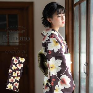 （Prices down）洗える着物 小紋 袷 単品 「葡萄 えび茶色」