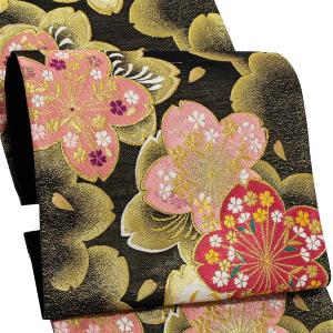 振袖 袋帯 単品「白×ゴールド 唐花格子」六通柄 日本製 お仕立て上がり