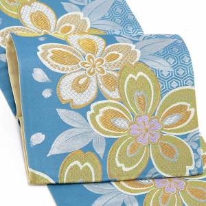 Prices down4）振袖 帯 「紫、黒 スパイラル菊」 日本製 西陣織 証紙