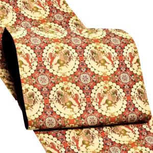 【Prices down2】洒落袋帯「山羊花卉文錦」龍村美術織物謹製 西陣織証紙番号No.644 全通柄 日本製 西陣織 正絹 未仕立て 訪問着用 色無地用 付下げ用 洒落用袋帯 新品 未使用 【メール便不可】＜T＞ss2512ofk45 Prices down2）洒落袋帯「山羊花卉文錦」龍村美術織物謹製 西陣織証紙