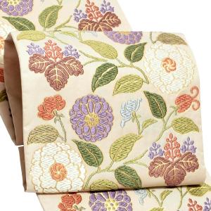 Prices down2）唐織袋帯「生成り色地 桐竹文」錦工芸謹製 六通柄 日本