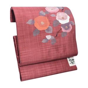 【Prices down2】大島染め名古屋帯「白鼠地 山吹茶に桐と菊」本場大島紬 正絹帯 九寸帯 正絹名古屋帯 日本製 絹 未仕立て 新品 未使用 【メール便不可】＜T＞ss2512ong45 Prices down2）帯 名古屋帯 大島染め「白鼠地 山吹茶に桐と菊」本場