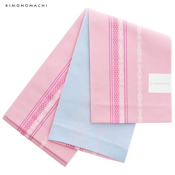（Prices down2）浴衣 帯 半幅帯 「献上柄風 ピンク 裏水色 」 大人 小袋帯 レディー...