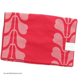 浴衣 帯 兵児帯 「リーフ　赤」 大人 へこ帯 レディース