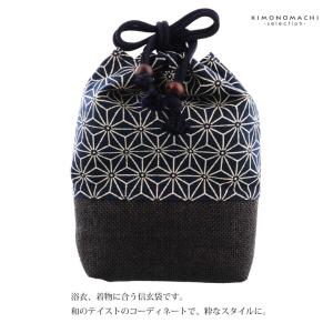 信玄袋 メンズ「家紋・子持ち吉原繋ぎ・麻の葉・...の詳細画像1