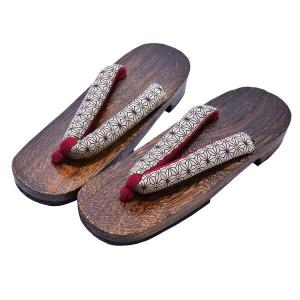 下駄 レディース 単品 「白地に麻の葉」 LLサイズ 痛くなりにくい 女性 桐下駄 浴衣・夏着物に 浴衣下駄 (メール便不可)ss2209wkm10