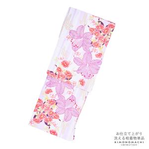 KIMONOMACHI 洗える着物 袷着物単品 「縞更紗 水色」 オリジナル